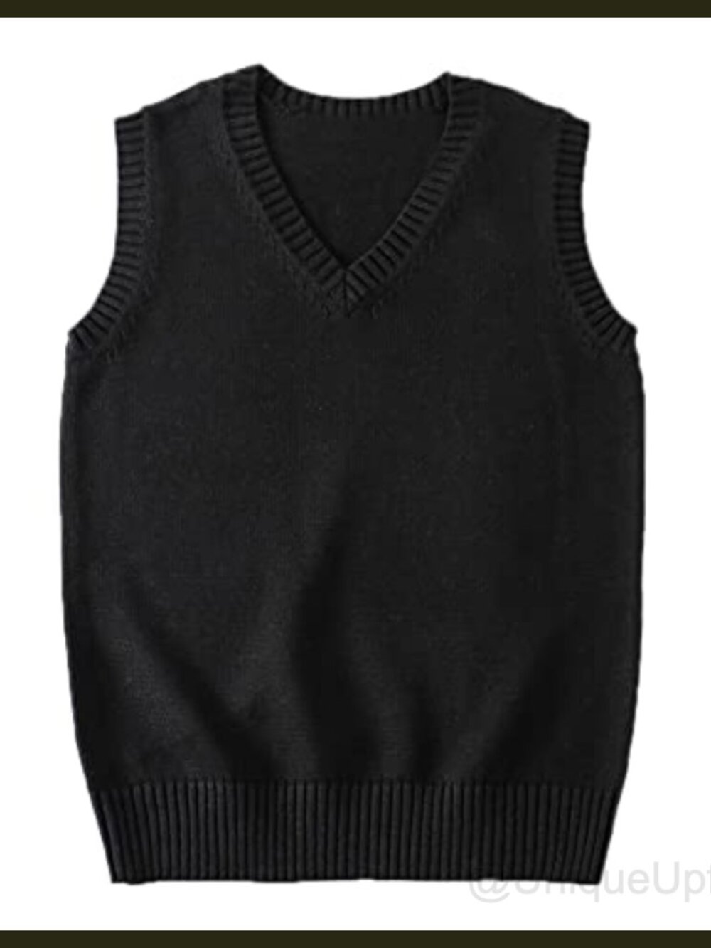100% Cotton Knit Sweater Vest V Neck Sleeveless Pullover JK Uniform Preppy